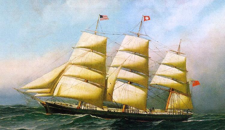 Antonio Jacobsen The British Ship Polynesian oil painting picture